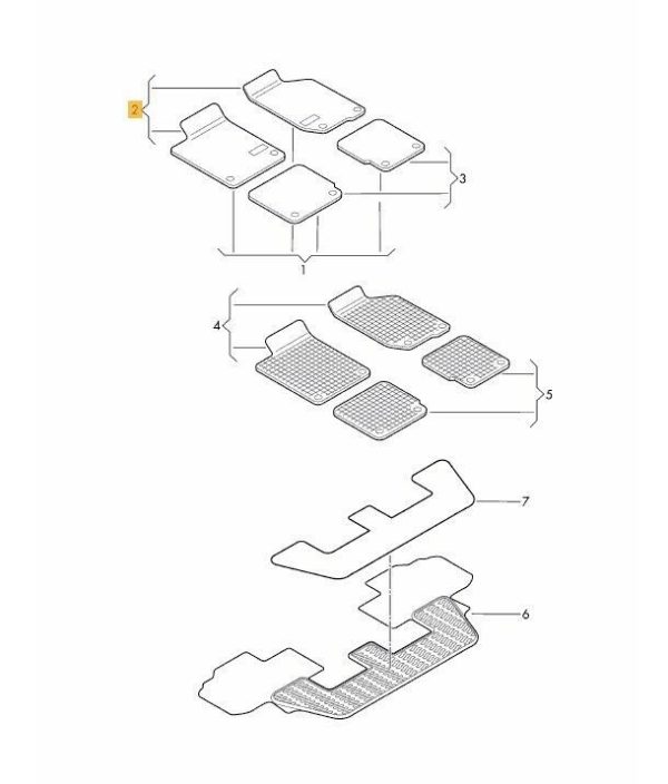 NEW GENUINE AUDI Q7 SQ7 2016- FRONT PREMIUM BLACK TEXTILE FLOOR MATS RHD 4M2061275AMNO - Image 2