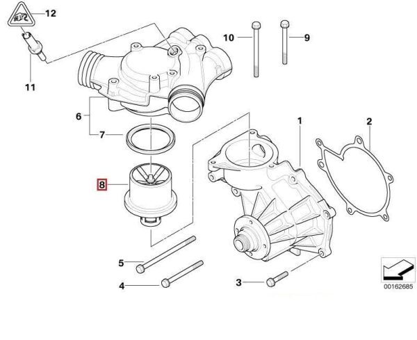 NEW GENUINE BMW M5 E39 E34 Z8 E52 ENGINE COOLANT THERMOSTAT 11537835558 - Image 8