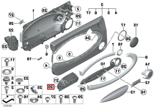 MINI NEW GENUINE COOPER R57 R55 R56 R59 R58 RIGHT DOOR SHELL FOAM INSERT 51412755654 - Image 2