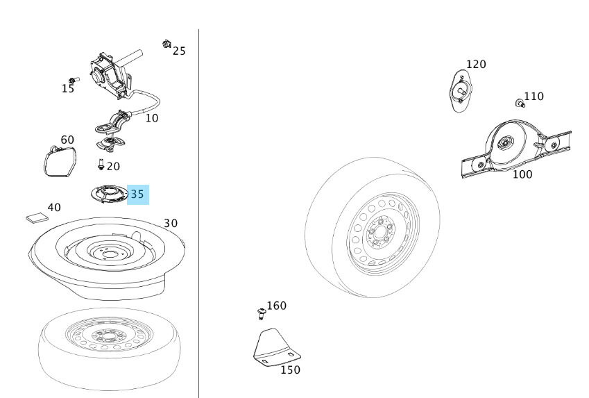 NEW GENUINE MERCEDES BENZ VITO W447 SPARE WHEEL COVER PLATE A6394030244 - Image 2