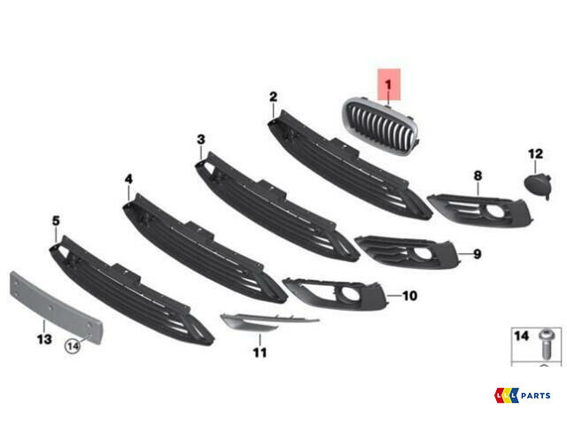 NEW GENUINE BMW 2 SERIES SPORT RADIATOR GRILLE RIGHT O/S 51137379612 - Image 2