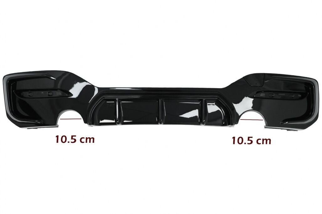 Rear Bumper Spoiler Valance Diffuser Twin Outlet Single suitable for BMW 1 Series F20 F21 LCI (2015-2019) Piano Black - Image 9