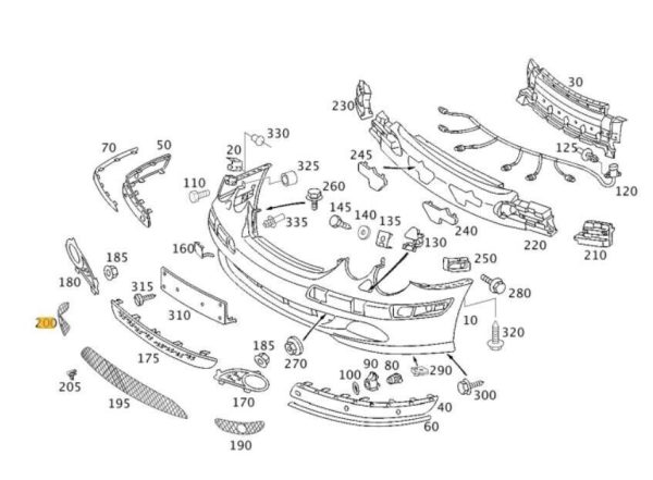 NEW GENUINE MERCEDES CL W215 AMG FRONT BUMPER LOWER GRILL RIGHT O/S A2158850253 - Image 2