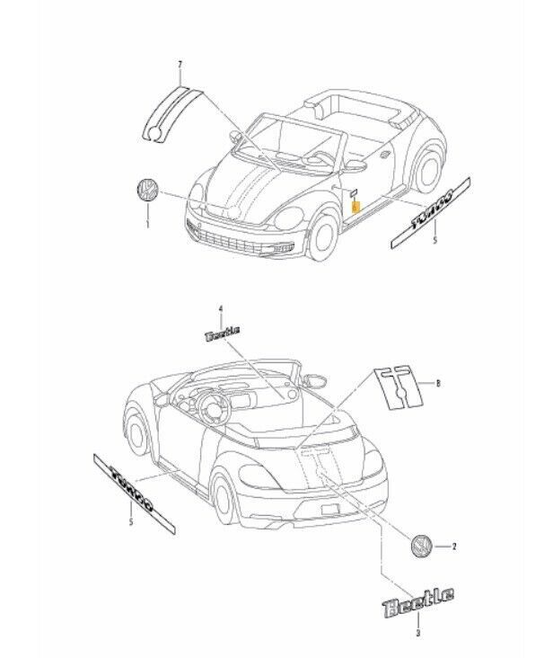 NEW GENUINE VW BEETLE 13-18 FRONT SIDE FENDER 70s LETTERING CHROME RIGHT O/S 5C5853688G739 - Image 2