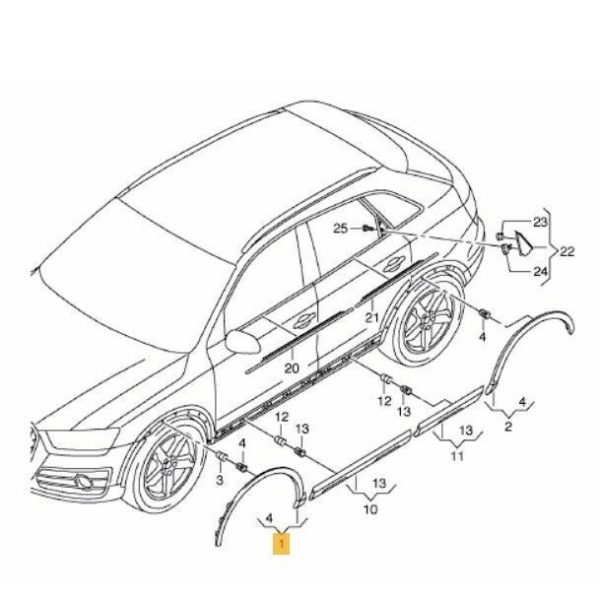 NEW GENUINE AUDI Q3 2012-2016 FRONT WHEEL ARCH BLACK COVER LEFT N/S 8U08537174U8 - Image 2