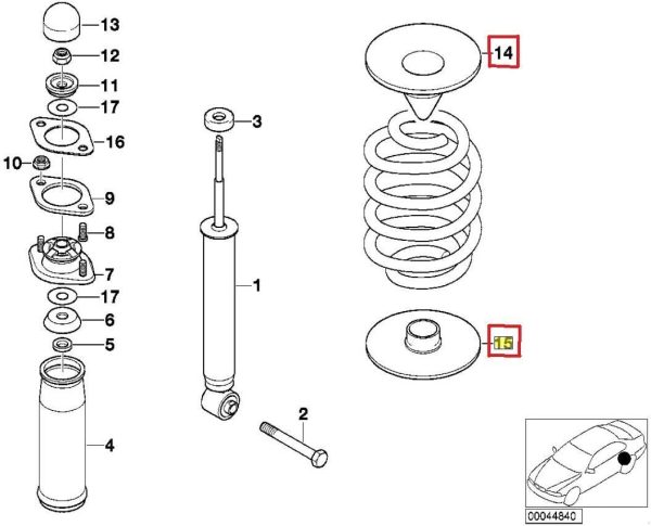NEW GENUINE BMW 3 SERIES E36 REAR AXEL COIL SPRING RUBBER PAD SHIMS LEFT RIGHT - Image 2