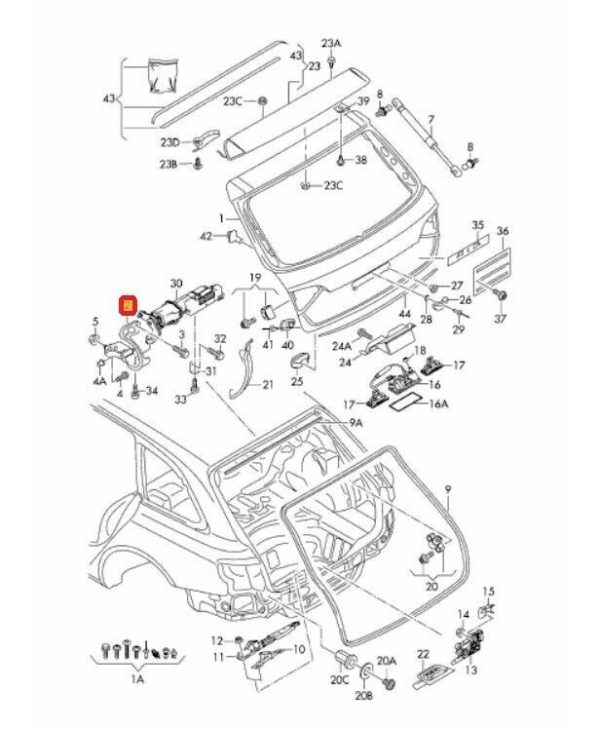 NEW GENUINE AUDI A4 S4 RS4 ALLROAD 2008-2016 REAR FLAP HINGE TAILGATE LEFT N/S 8K9827299 - Image 2