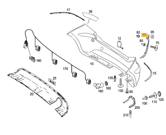 NEW GENUINE MERCEDES BENZ MB A CLASS W169 FACELIFT REAR BUMPER BRACKET RIGHT A1698851221 - Image 3