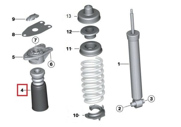 BMW GENUINE NEW F23 F30 F31 F32 F33 F36 ADDITIONAL SHOCK ABSORBER REAR 33536855439 - Image 2