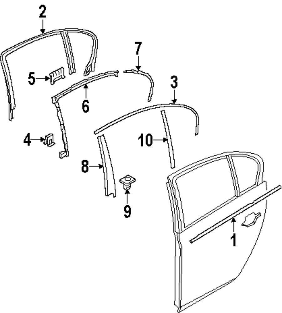 BMW NEW GENUINE E60 E61 03-10 REAR N/S LEFT DOOR PILLAR MATTE PANEL 51357033811 - Image 3