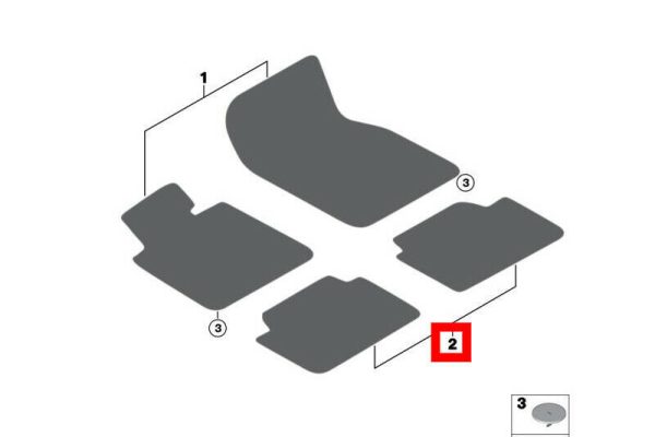 BMW NEW GENUINE 6 SERIES F12 F13 M PERFORMANCE REAR FLOOR MATS 51472365222 - Image 2