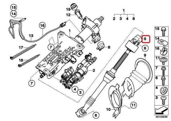 BMW NEW GENUINE 5 6 SERIES E60 E61 E63 E64 LOWER STEERING SHAFT JOINT 32306780892 - Image 2