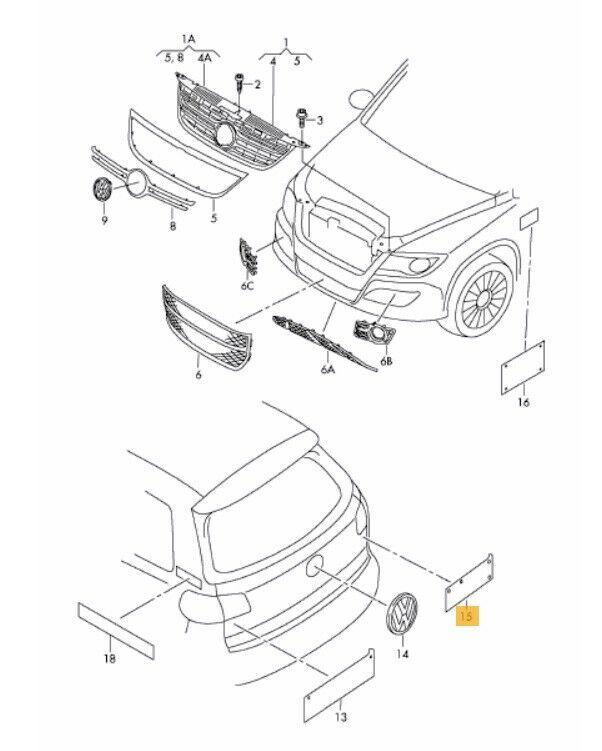 NEW GENUINE VW GOLF TIGUAN TOURAN 2003-2011 REAR RED TSI LETTERING BADGE EMBLEM 5M0853675DGQF - Image 2