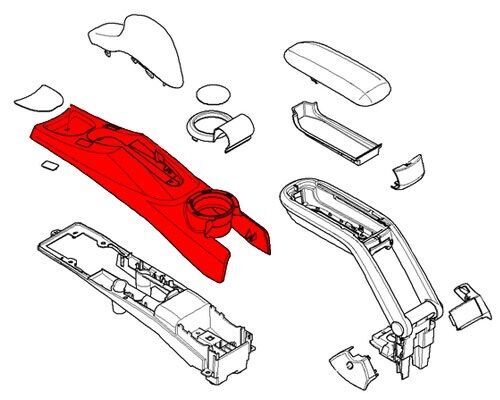 MINI NEW GENUINE R52 2005 - 2007 HANDBRAKE CONSOLE BLACK FITS WITH ARMREST 51166958577 - Image 2