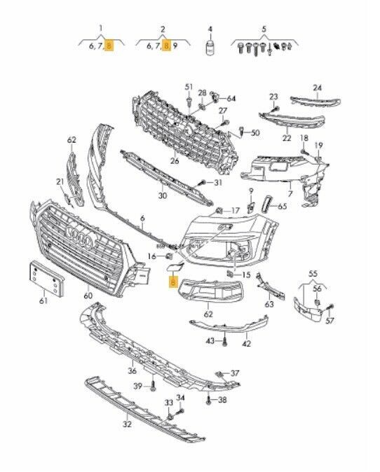 NEW GENUINE AUDI Q7 4M 16-19 FRONT BUMPER HEADLIGHT WASHER COVER CAP RIGHT O/S 4M0807754BGRU - Image 2