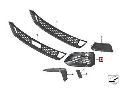NEW GENUINE BMW 5 SERIES G30 M SPORT FRONT BUMPER GRILL AIR INTAKE OPEN LEFT 51118098669 - Image 2