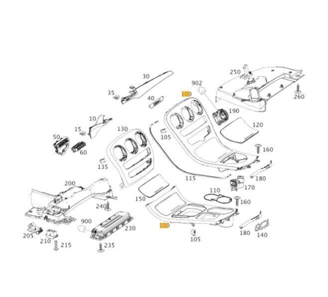 NEW GENUINE MERCEDES BENZ W205 BLACK WOOD CENTER CONSOLE COVERING PANEL A2056804506 - Image 2
