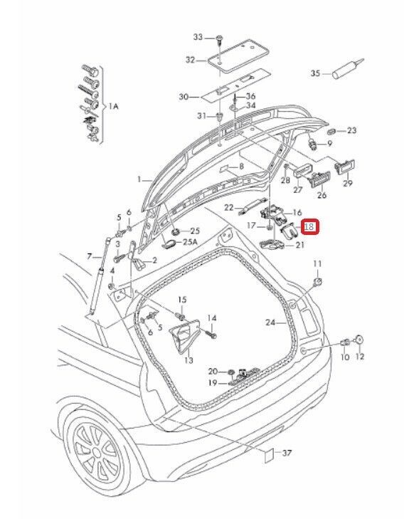 NEW GENUINE AUDI A1 2012-2014 BOOT MOUNTED LOCK PLASTIC COVER SURROUND TRIM 8X0827520B98 - Image 2