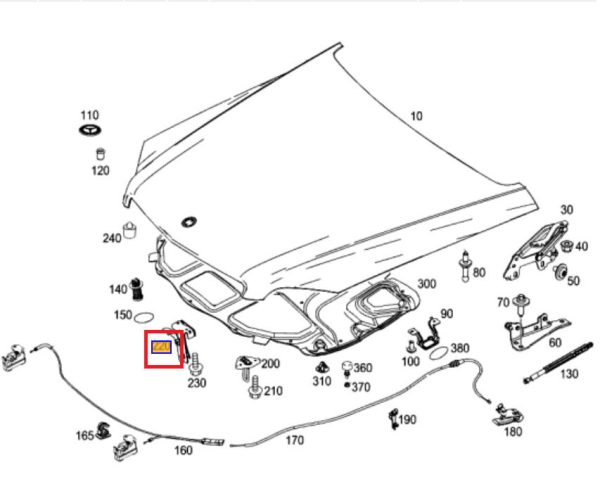NEW GENUINE MERCEDES MB X204 GLK ENGINE HOOD CATCH RELEASE A2048800064 - Image 3