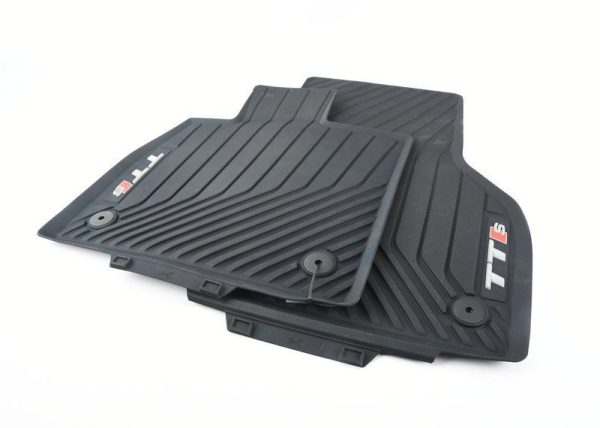 NEW GENUINE AUDI TTS COUPE 2015- FRONT BLACK RUBBER ALL WEATHER FLOOR MATS LHD 8S0061221041