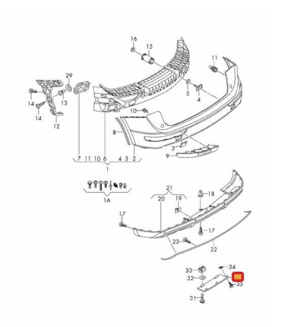 NEW GENUINE AUDI Q5 2013-2016 REAR BUMPER GREY TOW HOOK BAR COVER 8R0807819M1RR - Image 2