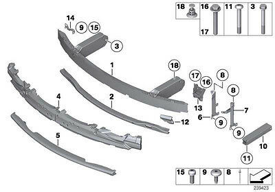 BMW NEW GENUINE 5 F10 F11 10-16 FRONT M SPORT BUMPER LOWER FACE BAR 51118037631 - Image 2