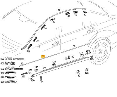 NEW GENUINE MERCEDES MB S CLASS W221 FRONT DOOR CHROME MOULDING TRIM RIGHT O/S A2216904280 - Image 2