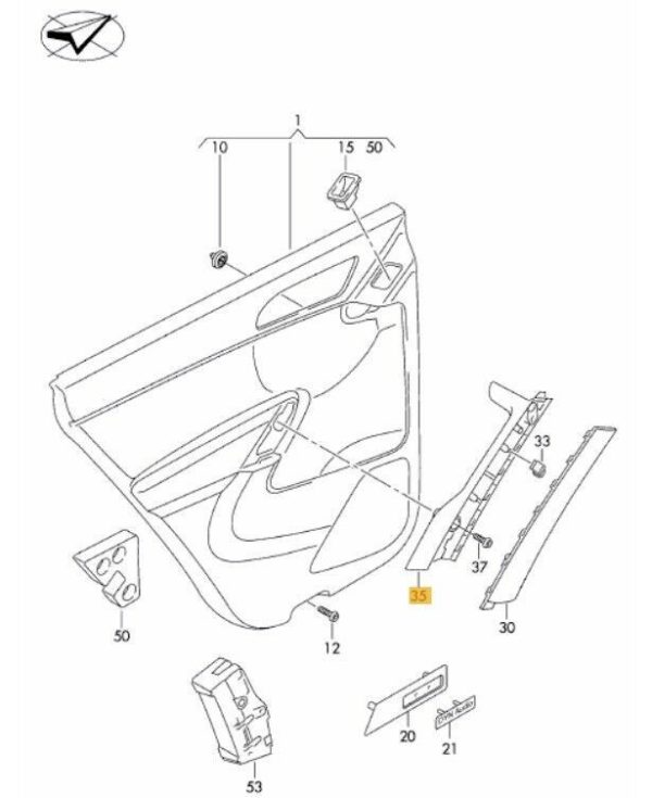 NEW GENUINE VW TIGUAN 08-16 REAR DOOR BLACK GRAB HANDLE LEFT N/S 5N0867179D81U - Image 3