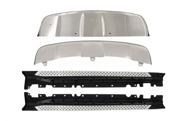 Skid Plates Off Road with Running Boards Side Steps suitable for BMW X6 E71 (2008-2014) Stainless Steel