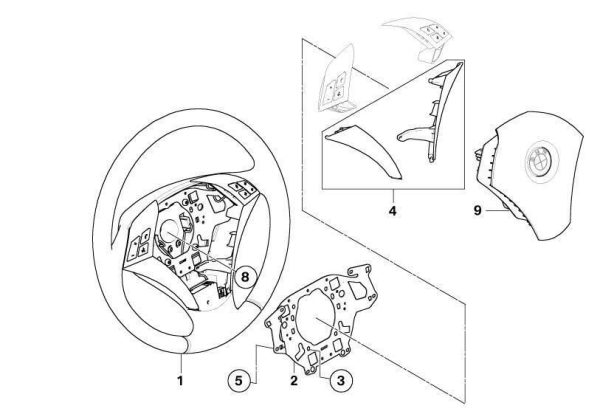 BMW GENUINE NEW 5 SERIES E60 E61 STEERING WHEEL TRIM COVER SET  32306763452 - Image 3