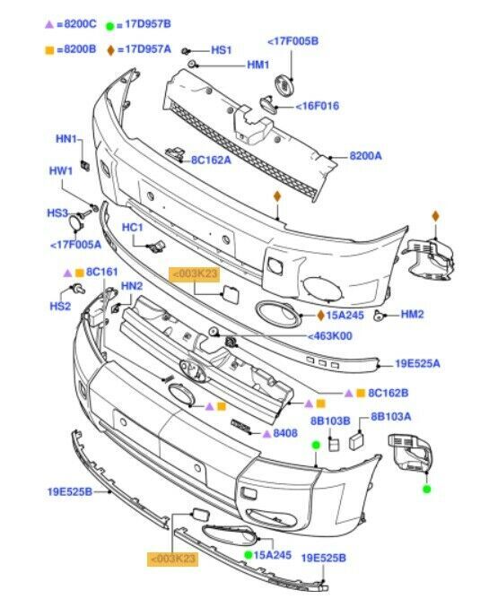 NEW GENUINE FORD TRANSIT CONNECT 02-06 FRONT BUMPER TOW HOOK EYE COVER RIGHT O/S 4447723 - Image 2