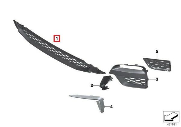 NEW GENUINE BMW X3 X4 SERIES G01 G02 FRONT M SPORT CENTER GRILL WITH ACC 51118064600 - Image 3