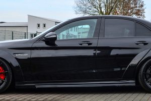 Performance Side skirts addons / Blades / diffusers / sill covers with Wing For  Mercedes C-Class C63AMG+S W205 15-21