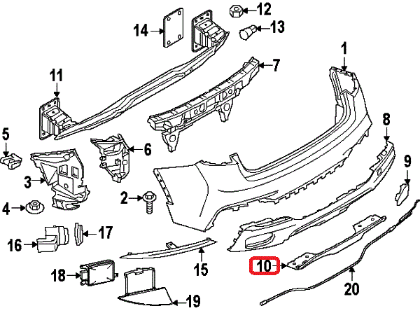 BMW NEW GENUINE X6 F16 REAR M-SPORT BUMPER LOWER BOTTOM TRIM COVER 51128065900 - Image 2