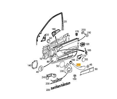 NEW GENUINE MERCEDES MB C CLASS W203 COUPE FRONT INTERIOR DOOR HANDLE RIGHT O/S A20381002549116 - Image 2