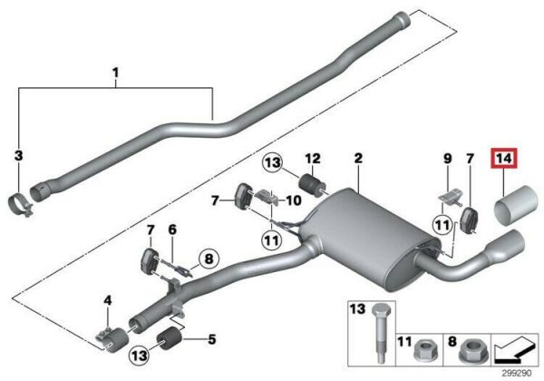 NEW GENUINE BMW 1 2 3 4 SERIES REAR EXHAUST TAIL PIPE TRIM 18307622764 - Image 3