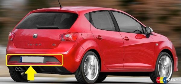 NEW GENUINE SEAT IBIZA FR 09-17 REAR BUMPER SATIN BLACK FLAP COVER 6J0807487 9B9 - Image 2