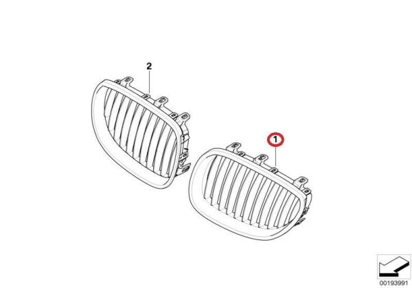 NEW GENUINE BMW M PERFORMANCE 5 SERIES E60 E61 BLACK KIDNEY FRONT GRILLE LEFT 51712155447 - Image 2