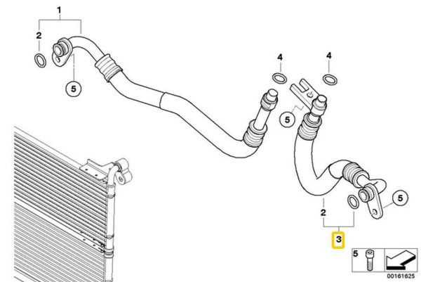 NEW GENUINE BMW 5' E60 E61 LCI 535i ENGINE OIL COOLER RETURN LINE HOSE 17227560980 - Image 2
