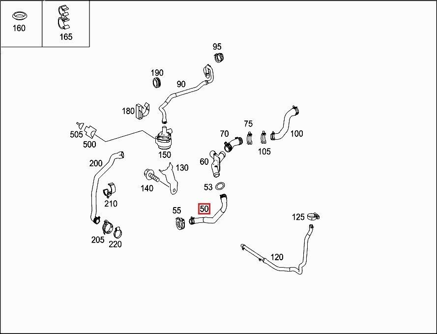 NEW GENUINE MERCEDES BENZ ML GL CLASS PETROL ENGINES RADIATOR OVERFLOW HOSE PIPE - Image 2