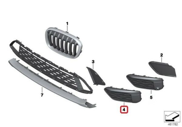 BMW GENUINE X1 SERIES F48 X LINE FRONT BUMPER LOWER GRID GRILLE SET LEFT RIGHT - Image 2