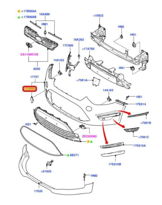 NEW GENUINE FORD S-MAX 10-15 FRONT BUMPER TOW HOOK EYE COVER CAP PRIMED 1686434 - Image 2
