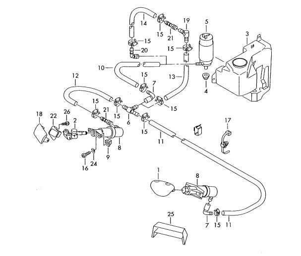 NEW GENUINE AUDI VW HEADLIGHT WASHER HOSE CLAMPS 17.5x7x0.6 SET OF 6 PIECES N10255501 - Image 2