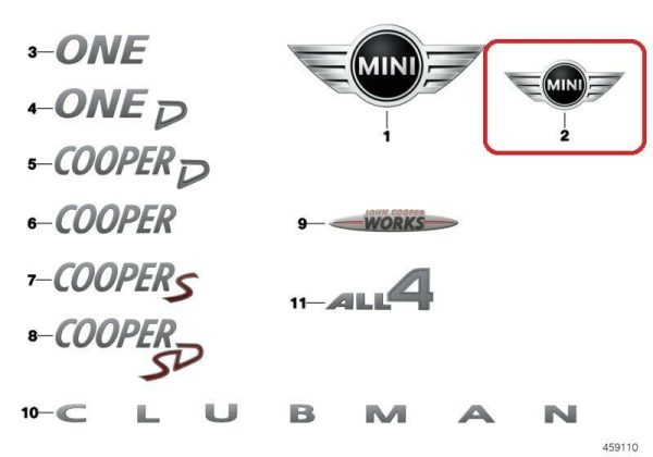 NEW GENUINE MINI F55 F56 F57 LCI NEW MINI LOGO BADGE EMBLEM CHROME 51147481902 - Image 2