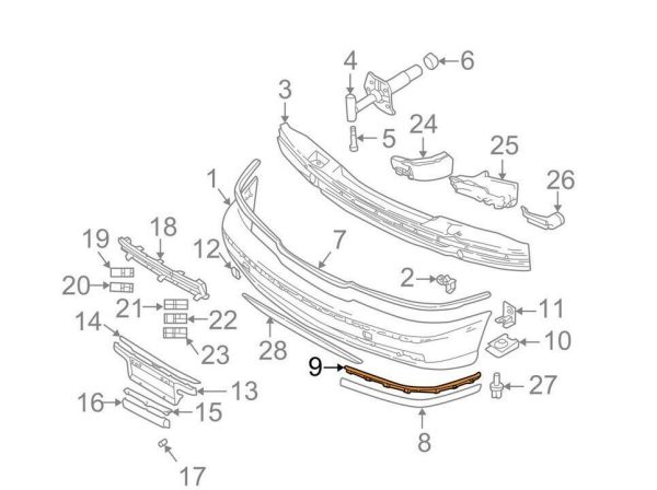 BMW GENUINE 5 E39 SINCE 2000/09 FRONT BUMPER MOLDING COVER STRIP CHROME LEFT N/S 51117005971 - Image 2