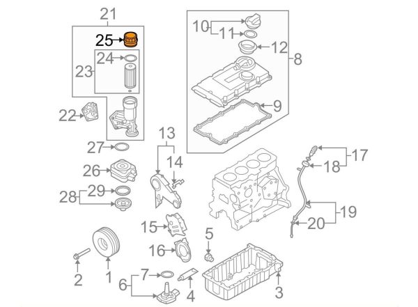NEW GENUINE AUDI VW SEAT SKODA OIL FILLER HOUSING COVER CAP 045115433C - Image 2