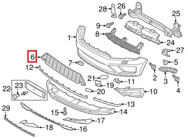 NEW GENUINE VW TOUAREG 2015 2018 FRONT BUMPER LOWER GRILLE TRIM 7P6853671HRYP - Image 2