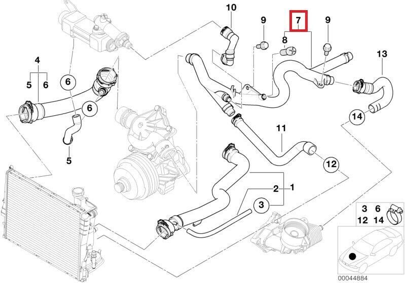 BMW NEW GENUINE COOLING SYSTEM WATER HOSE COOLANT RETURN PIPE 11537802629 - Image 2