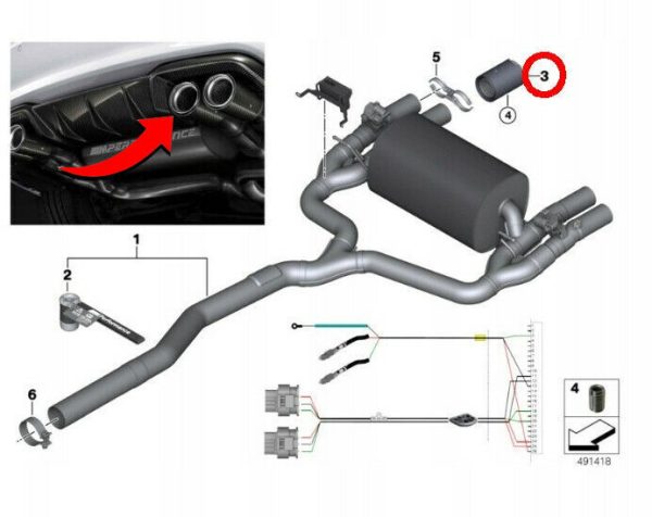 BMW NEW GENUINE F87 M2 F80 M3 F82 M4 EXHAUST TAILPIPE CARBON TIP 18302358110 - Image 2