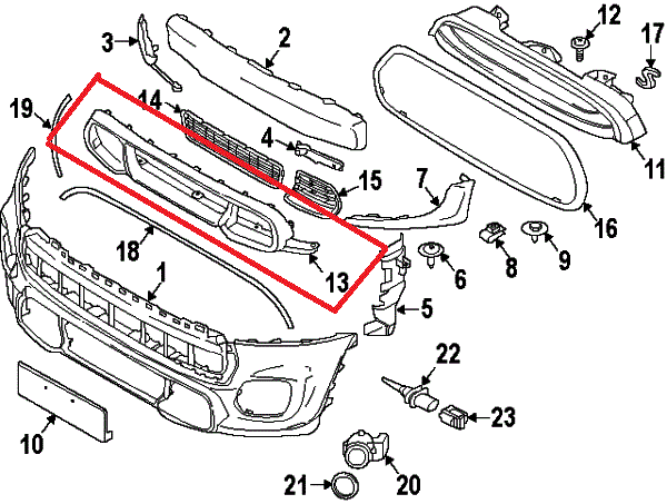 MINI NEW GENUINE F55 F56 F57 JCW FRONT BUMPER LOWER CENTER COVER 51777382170 - Image 5